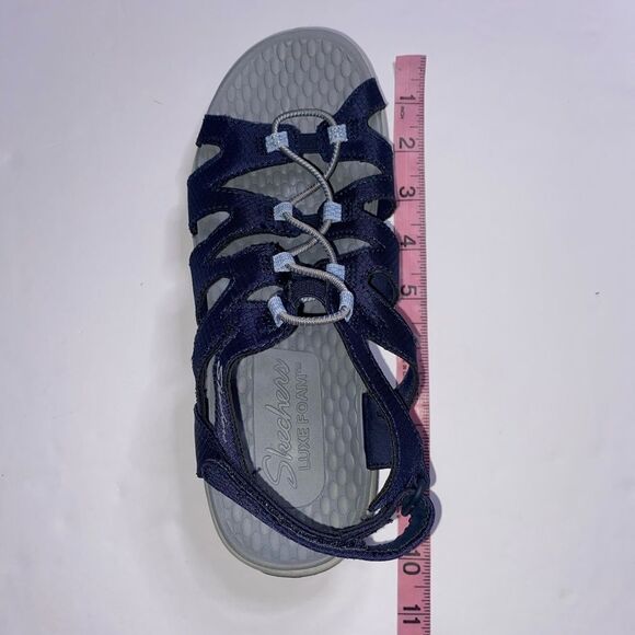 Skechers Luxe Women’s Navy Foam Sandals 11 Length - Picture 11 of 14